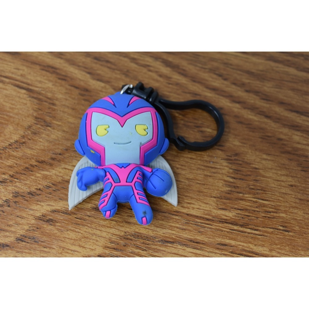 Marvel X-Men Archangel PVC Rubber Bag Clip Keychain Blue Pink Winged Hero